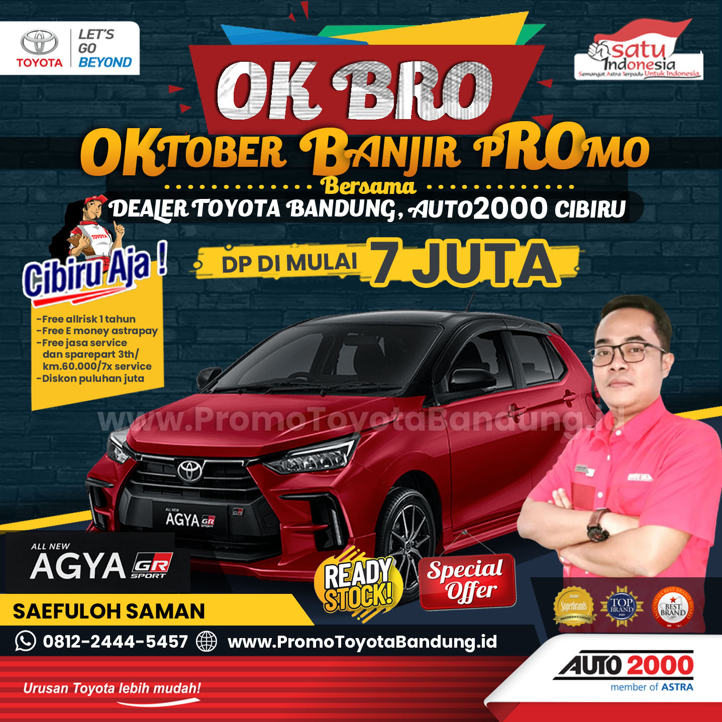 Banjir Promo Toyota Agya DP 7 Juta - Dealer Auto2000 TOYOTA Cibiru, Bandung