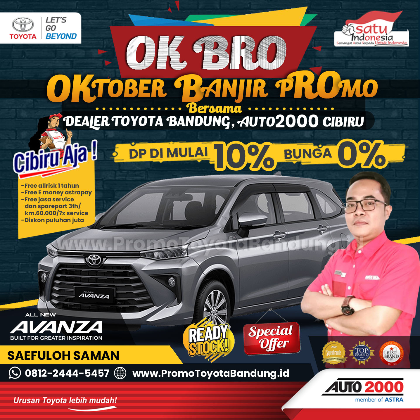 Banjir Promo Toyota Avanza DP 0% Bunga 0% - Dealer Auto2000 TOYOTA Cibiru, Bandung
