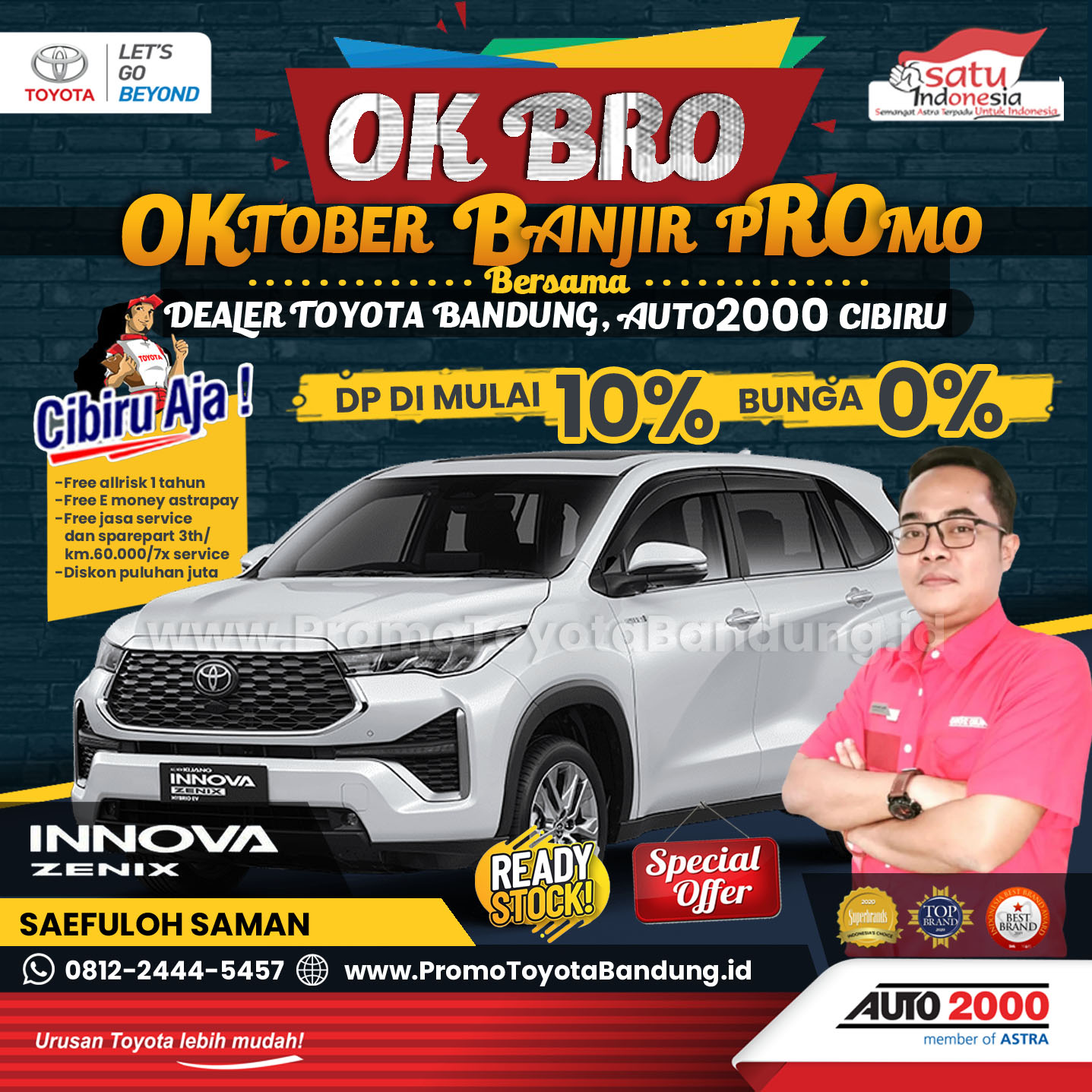 Banjir Promo Toyota Innova Zenix DP 10% Bunga 0% - Dealer Auto2000 TOYOTA Cibiru, Bandung