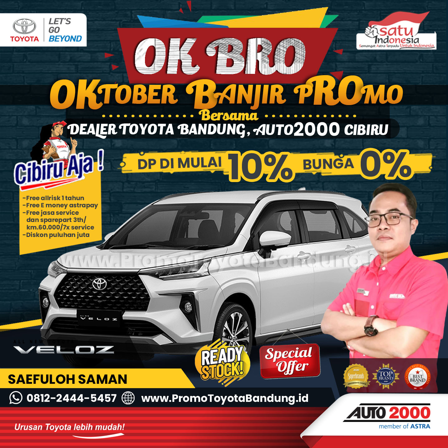 Banjir Promo Toyota Veloz DP 10% Bunga 0% - Dealer Auto2000 TOYOTA Cibiru, Bandung