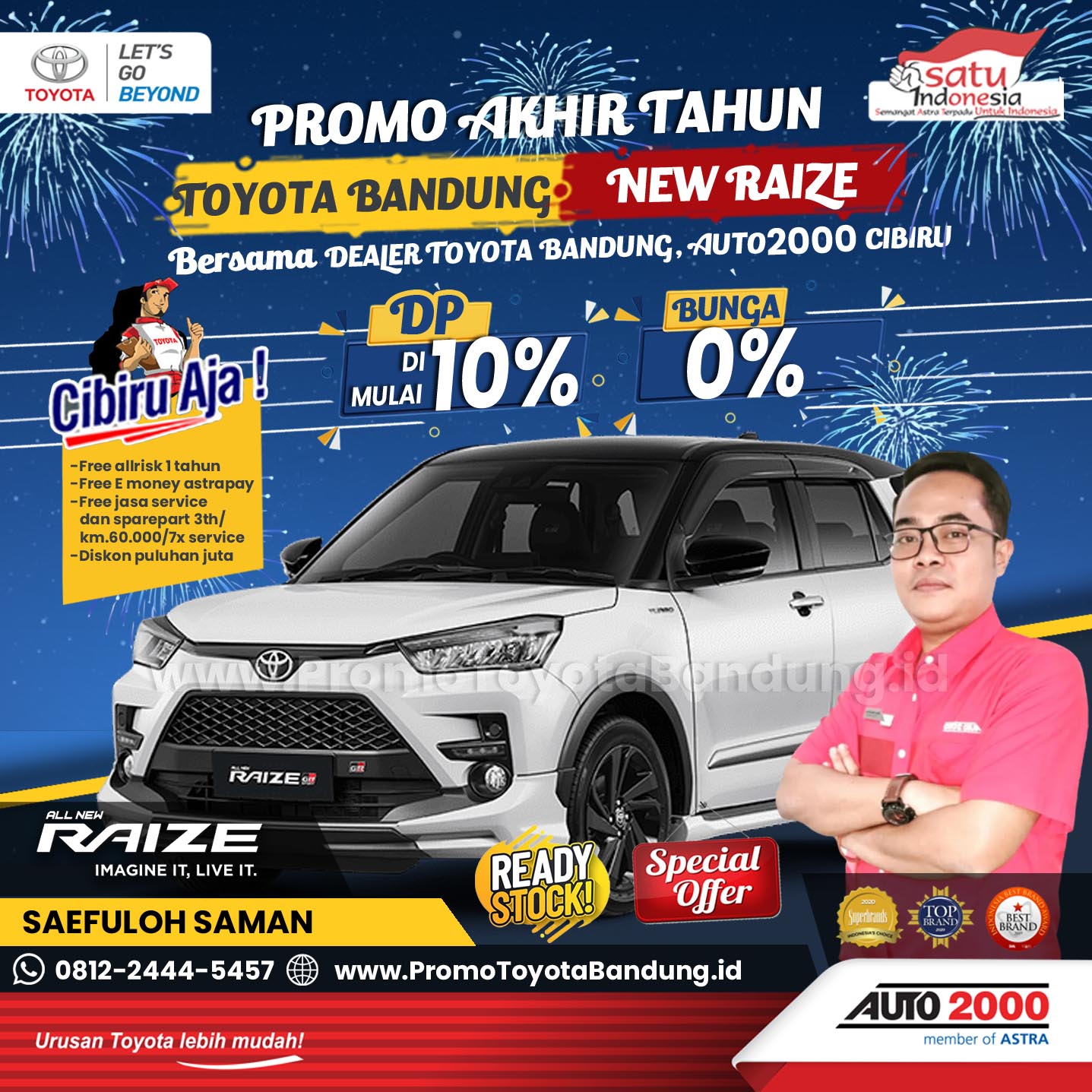 Banjir Promo Akhir Tahun Toyota Raize DP 10% Bunga 0% - Dealer Auto2000 TOYOTA Cibiru, Bandung
